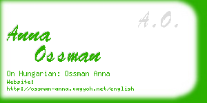 anna ossman business card